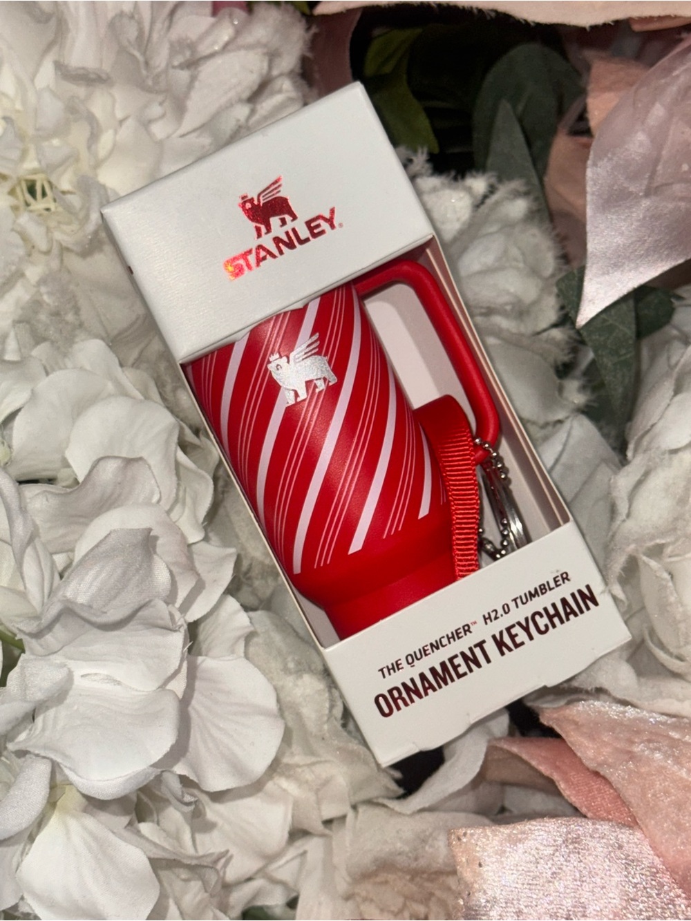 Stanley Target Exclusive Tumbler & Ornament/ Keychain Candy Cane Swirl